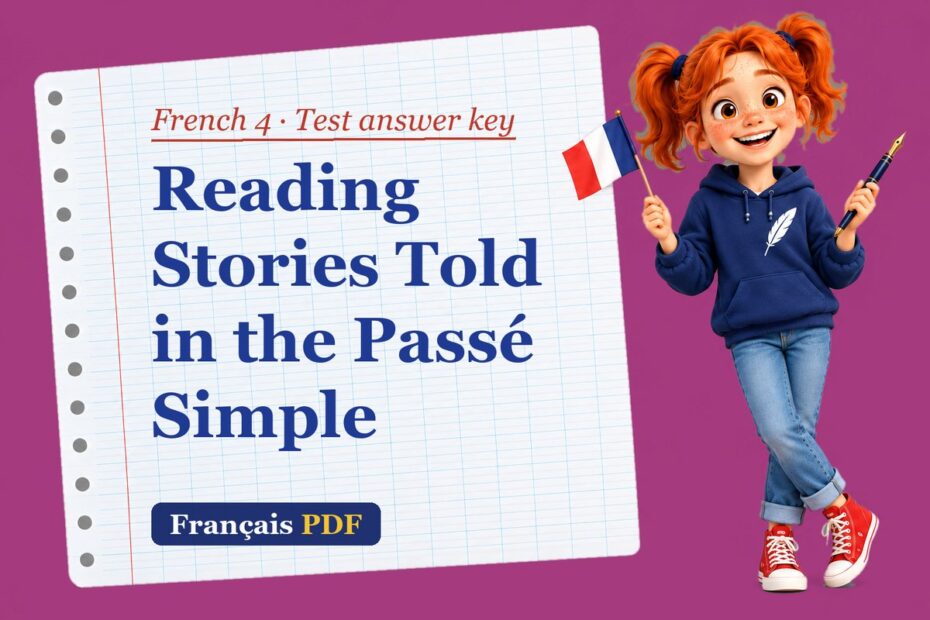Reading Stories Told in the Passé Simple – French 4 test answer key with Zoé, the Français PDF coach