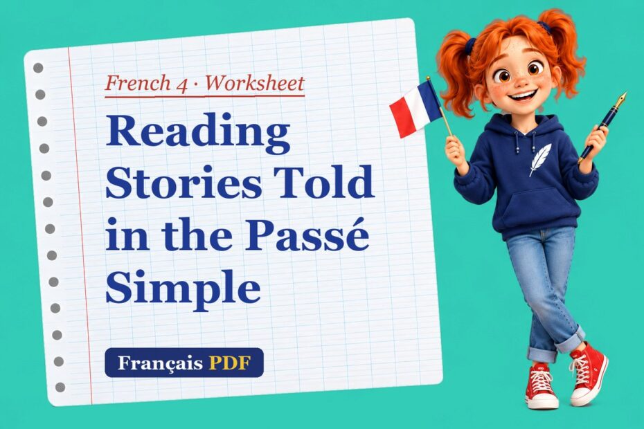 Reading Stories Told in the Passé Simple – French 4 worksheet with Zoé, the Français PDF coach