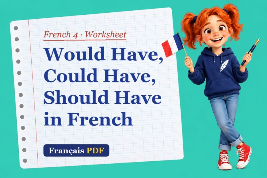 Would Have, Could Have, Should Have in French – French 4 worksheet with Zoé, the Français PDF coach