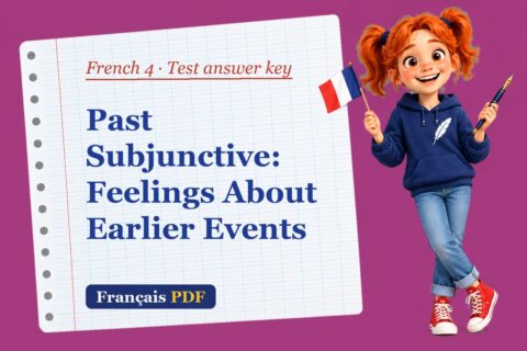 Past Subjunctive: Feelings About Earlier Events – French 4 test answer key with Zoé, the Français PDF coach