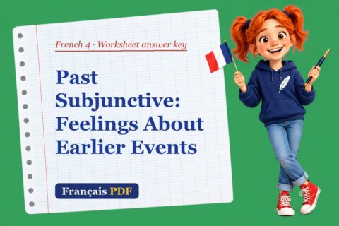 Past Subjunctive: Feelings About Earlier Events – French 4 worksheet answer key with Zoé, the Français PDF coach