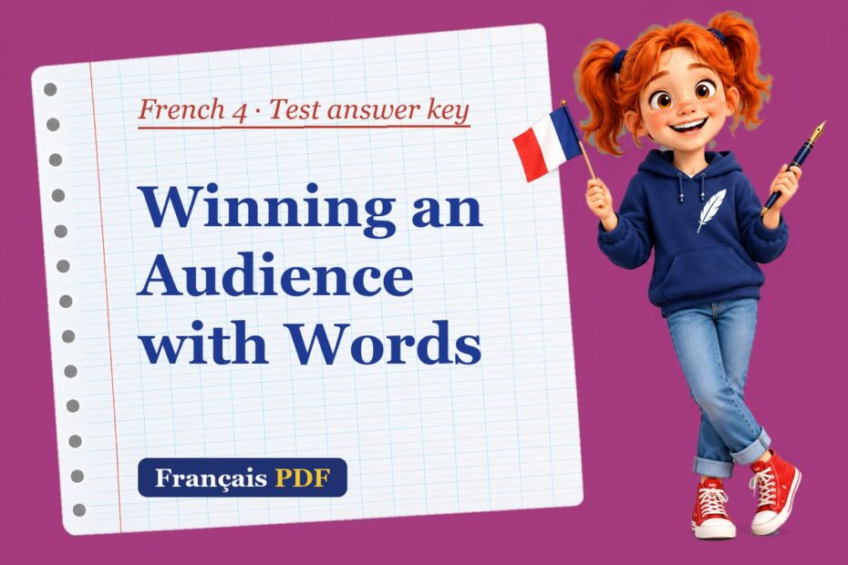 Winning an Audience with Words – French 4 test answer key with Zoé, the Français PDF coach