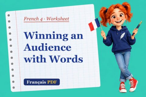 Winning an Audience with Words – French 4 worksheet with Zoé, the Français PDF coach
