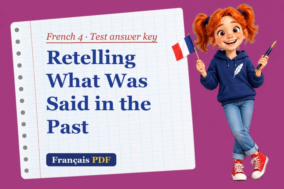 Retelling What Was Said in the Past – French 4 test answer key with Zoé, the Français PDF coach