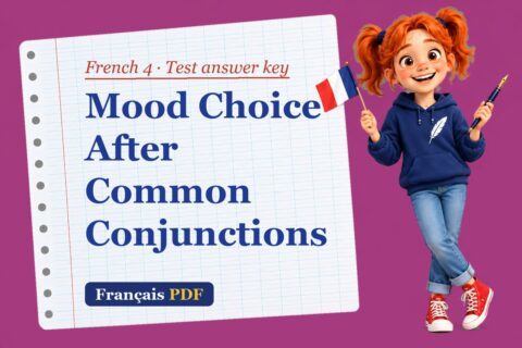 Mood Choice After Common Conjunctions – French 4 test answer key with Zoé, the Français PDF coach