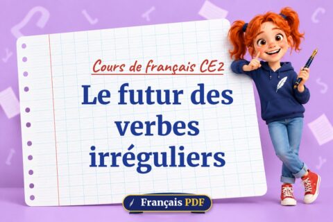Le futur des verbes irréguliers : cours de français ce2, illustration Français PDF