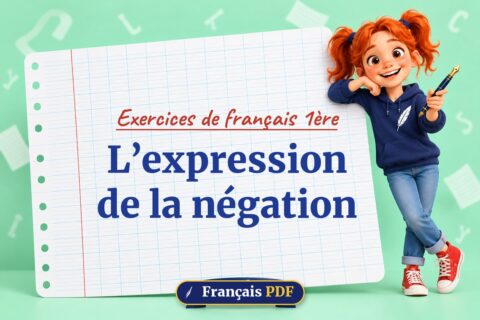 L’expression de la négation : exercices de français 1ère, illustration Français PDF