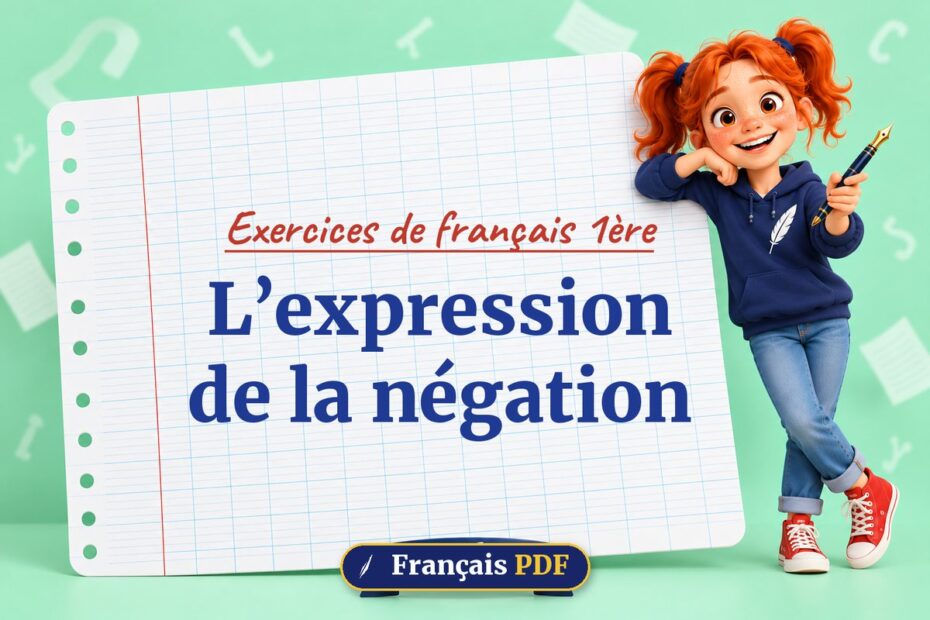 L’expression de la négation : exercices de français 1ère, illustration Français PDF