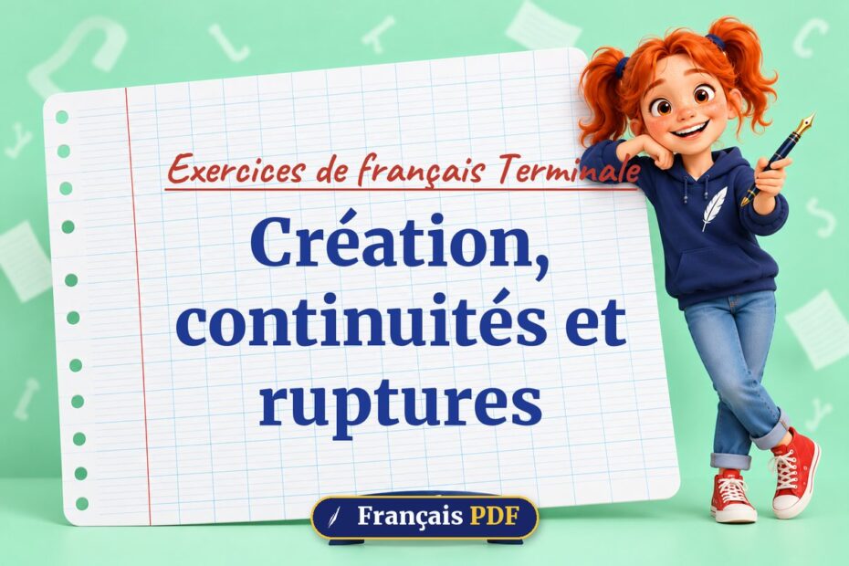 Création, continuités et ruptures : exercices de français terminale, illustration Français PDF