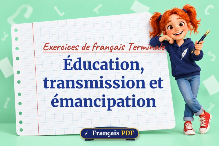 Éducation, transmission et émancipation : exercices de français terminale, illustration Français PDF