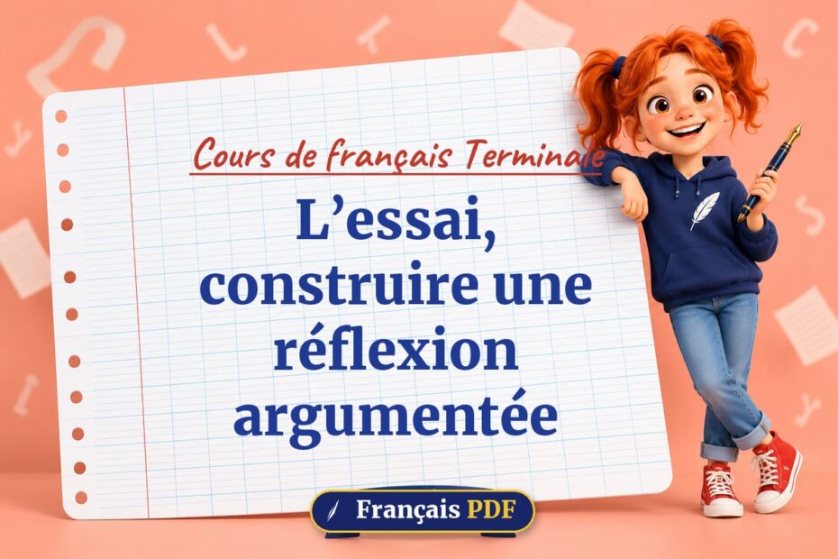 L’essai, construire une réflexion argumentée : cours de français terminale, illustration Français PDF