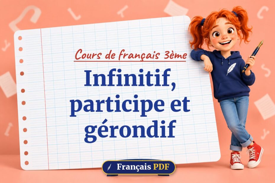 Infinitif, participe et gérondif : cours de français 3ème, illustration Français PDF