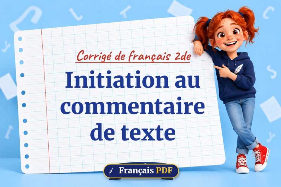 Initiation au commentaire de texte : corrigé de français 2de, illustration Français PDF