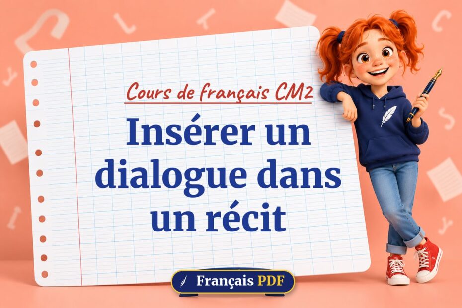 Insérer un dialogue dans un récit : cours de français cm2, illustration Français PDF