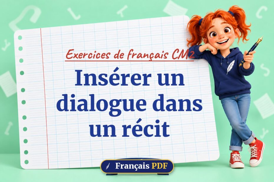 Insérer un dialogue dans un récit : exercices de français cm2, illustration Français PDF