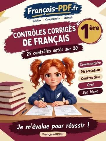 Jaquette du livre : Contrôles corrigés de français 1ère