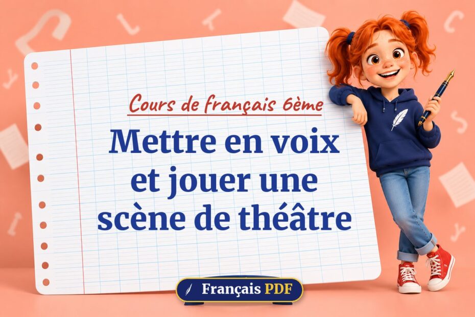 Mettre en voix et jouer une scène de théâtre : cours de français 6ème, illustration Français PDF