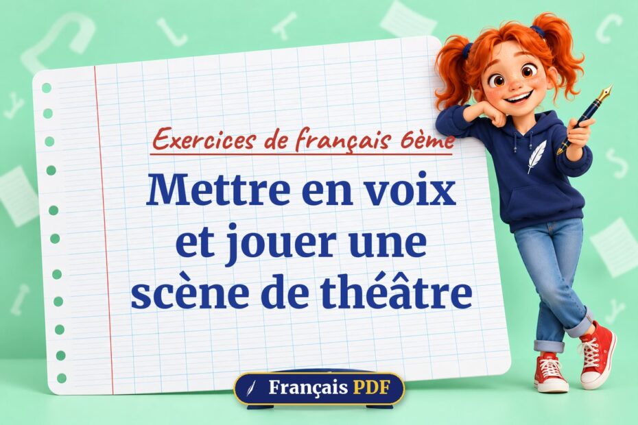 Mettre en voix et jouer une scène de théâtre : exercices de français 6ème, illustration Français PDF