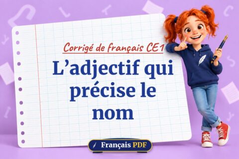 L’adjectif qui précise le nom : corrigé de français ce1, illustration Français PDF