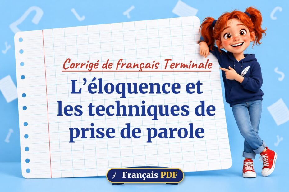 L’éloquence et les techniques de prise de parole : corrigé de français terminale, illustration Français PDF