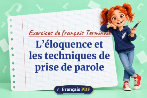 L’éloquence et les techniques de prise de parole : exercices de français terminale, illustration Français PDF