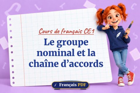 Le groupe nominal et la chaîne d’accords : cours de français ce1, illustration Français PDF
