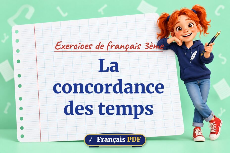 La concordance des temps : exercices de français 3ème, illustration Français PDF