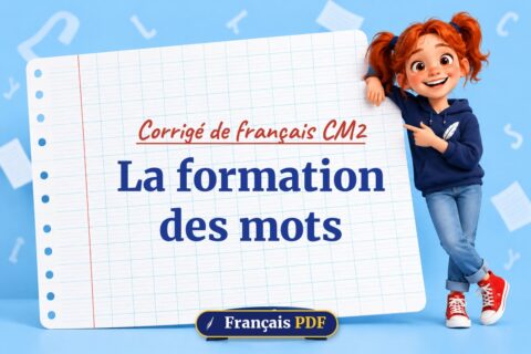 La formation des mots : corrigé de français cm2, illustration Français PDF
