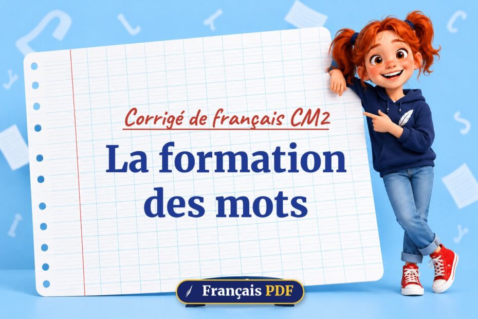 La formation des mots : corrigé de français cm2, illustration Français PDF