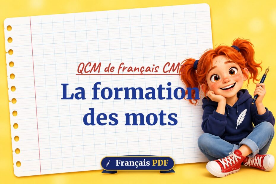 La formation des mots : QCM de français cm2, illustration Français PDF