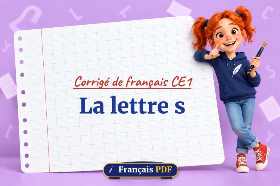 La lettre s : corrigé de français ce1, illustration Français PDF