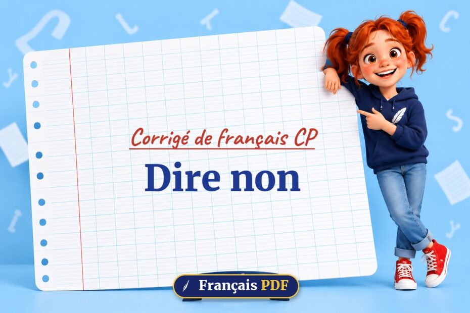 Dire non : corrigé de français cp, illustration Français PDF