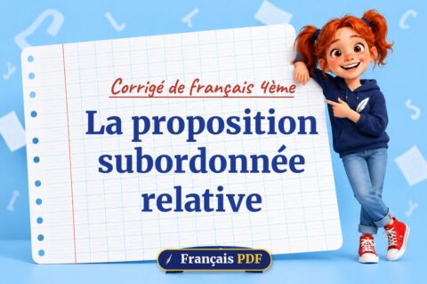 La proposition subordonnée relative : corrigé de français 4ème, illustration Français PDF