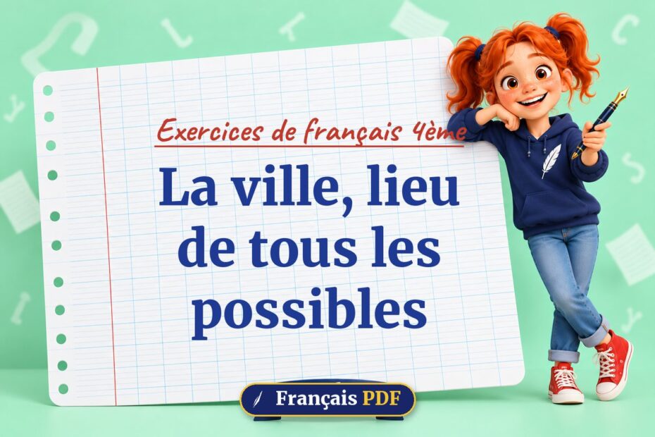 La ville, lieu de tous les possibles : exercices de français 4ème, illustration Français PDF