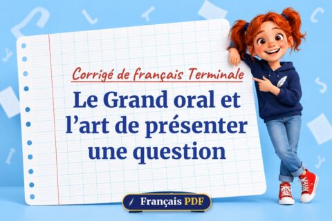 Le Grand oral et l’art de présenter une question : corrigé de français terminale, illustration Français PDF