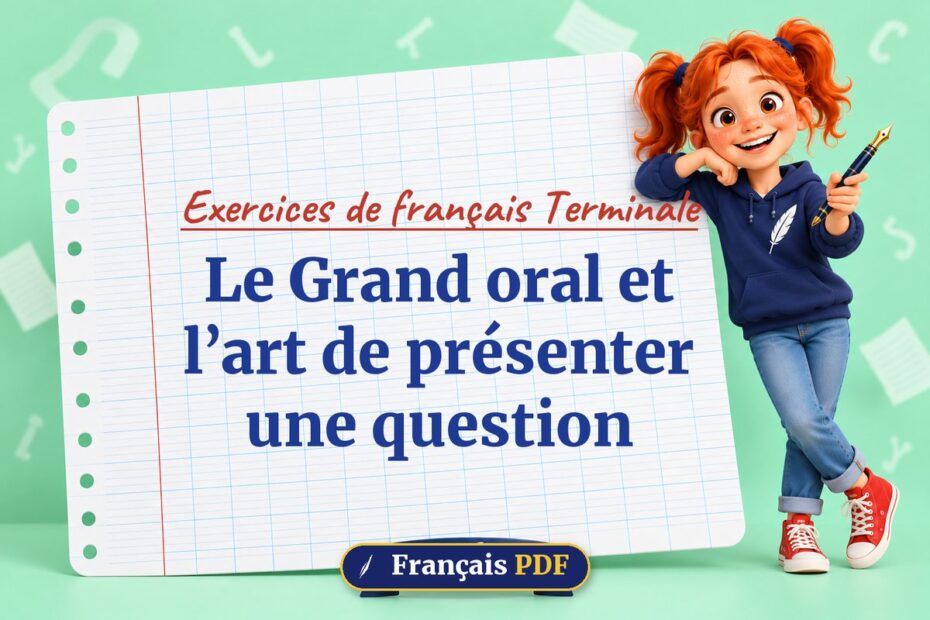 Le Grand oral et l’art de présenter une question : exercices de français terminale, illustration Français PDF