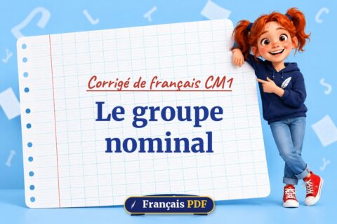 Le groupe nominal : corrigé de français cm1, illustration Français PDF