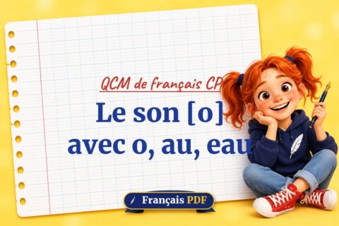 Le son [o] avec o, au, eau : QCM de français cp, illustration Français PDF