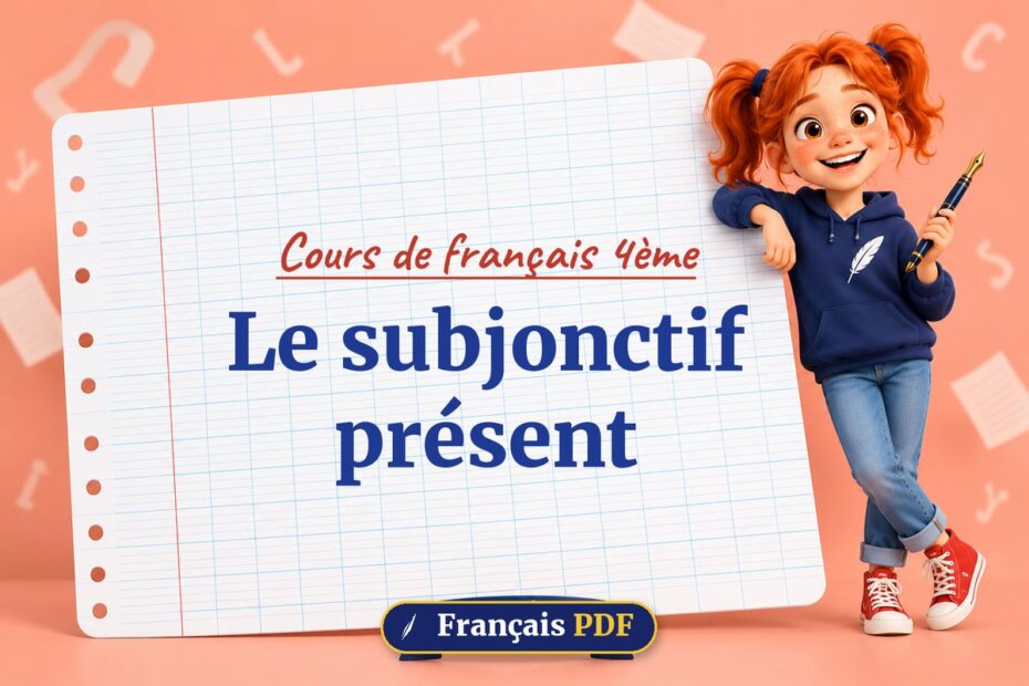 Le subjonctif présent : cours de français 4ème, illustration Français PDF