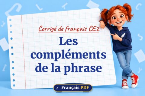 Les compléments de la phrase : corrigé de français ce2, illustration Français PDF