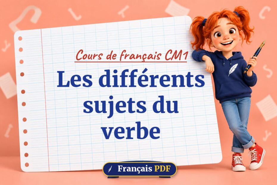 Les différents sujets du verbe : cours de français cm1, illustration Français PDF