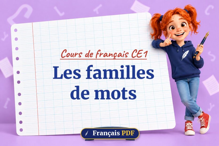 Les familles de mots : cours de français ce1, illustration Français PDF