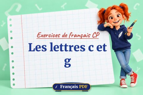 Les lettres c et g : exercices de français cp, illustration Français PDF
