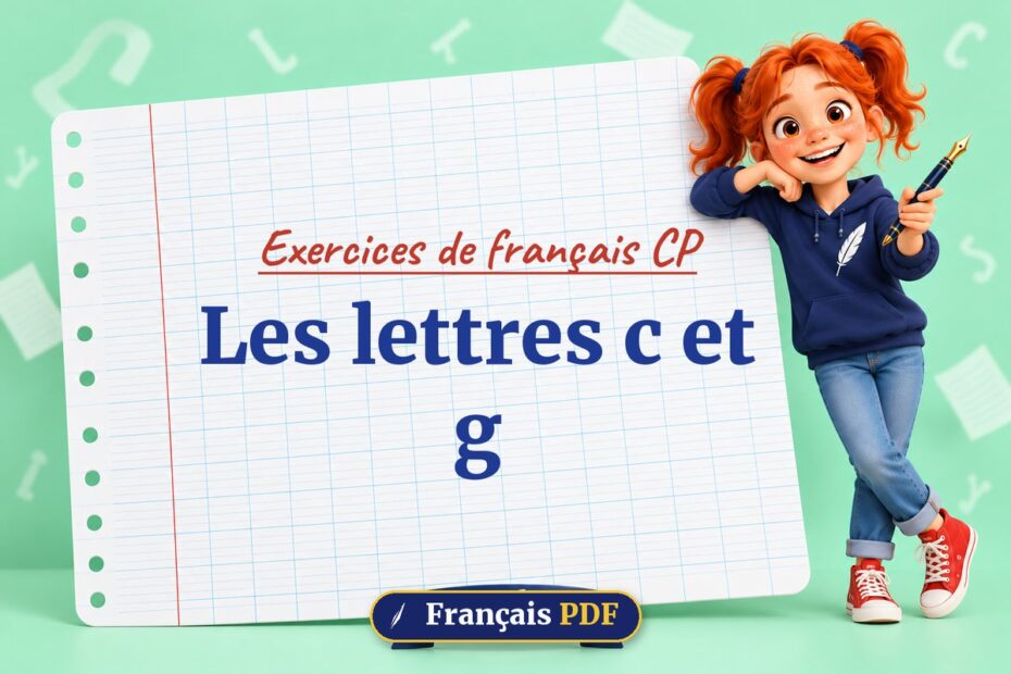 Les lettres c et g : exercices de français cp, illustration Français PDF