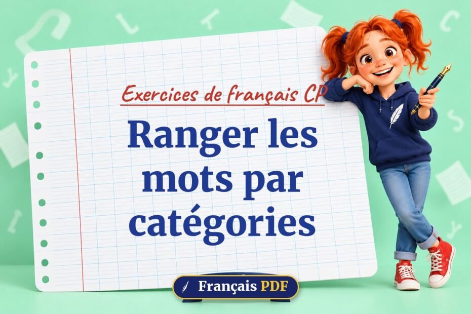Ranger les mots par catégories : exercices de français cp, illustration Français PDF