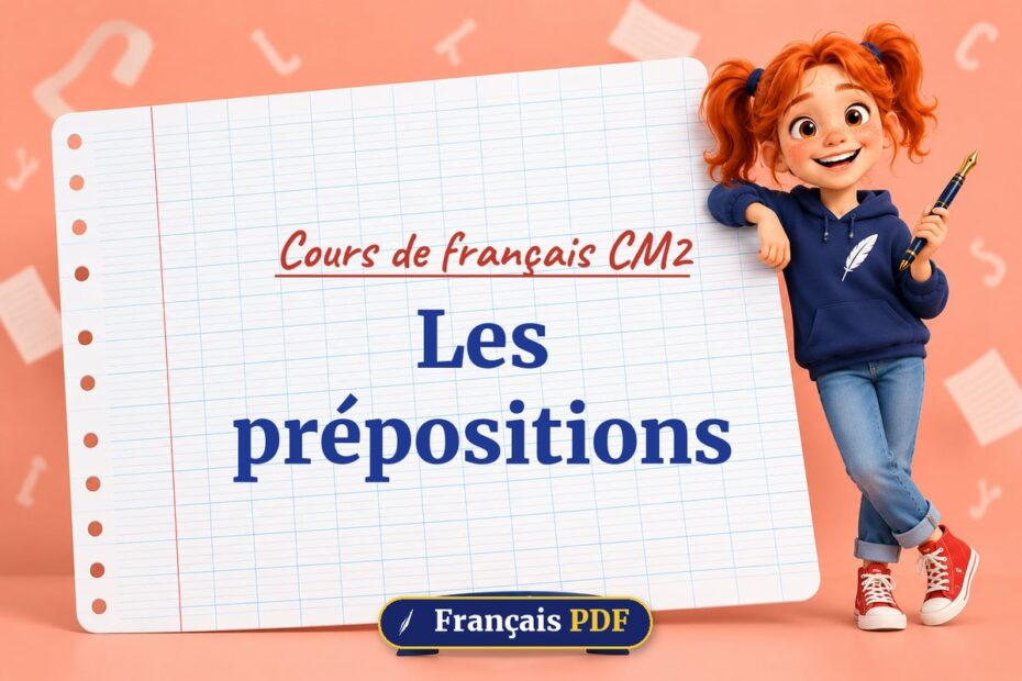 Les prépositions : cours de français cm2, illustration Français PDF