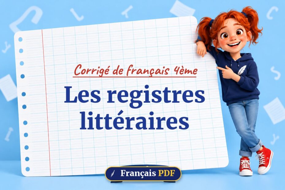 Les registres littéraires : corrigé de français 4ème, illustration Français PDF