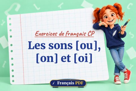 Les sons [ou], [on] et [oi] : exercices de français cp, illustration Français PDF