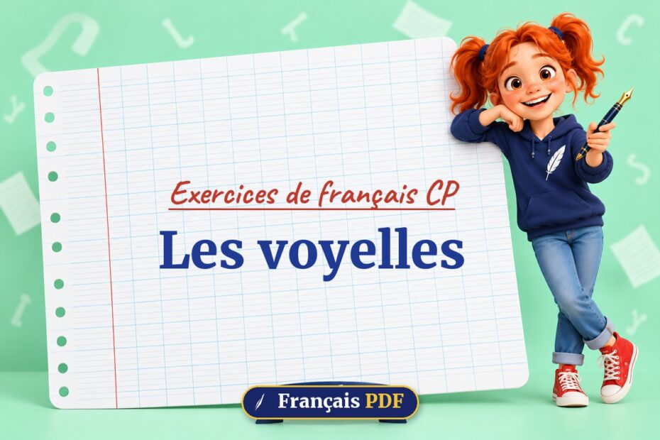 Les voyelles : exercices de français cp, illustration Français PDF