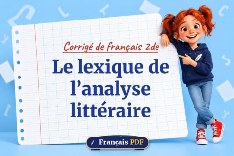 Le lexique de l’analyse littéraire : corrigé de français 2de, illustration Français PDF